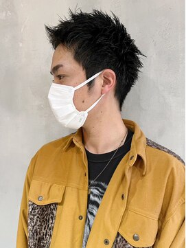 アイティーバイアルバム 北千住店(IT by ALBUM) 黒髪スパイキー_マッシュパーマハイライト波巻き_ba441471
