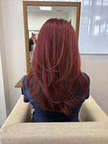 リングバイモアムー(Ring by Moremuu) ブリーチカラー レイヤーカット 赤髪