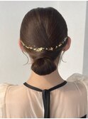 ヘアセット お団子ヘア 20代 お呼ばれヘア 結婚式 シニヨン