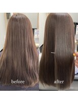 エルプラスヘアー 平尾店(L+hair)&nbsp;髪質改善カラー大人可愛いブラウン透明感小顔ストレート