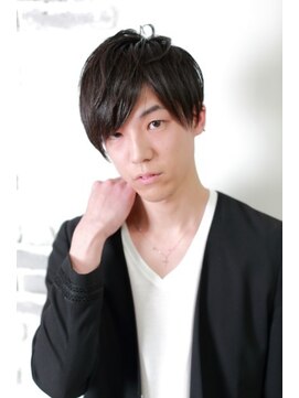 20代30代40代メンズビジネスツーブロックアッシュブラック