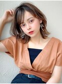 【ラルユー松宮】ラベージュ韓国シースルーバング髪質改善カット
