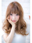 セミウェエットウェーブ暖色系カラーシアカラーくすみピンク