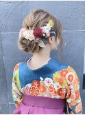卒業式　袴　振袖　ルーズアップスタイル