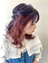 フォーク FOLK&nbsp;【FOLK】ツートーンカラーピンク&パープル☆ハーフアップ♪