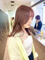 ロンドシエル 横浜(Lond ciel)&nbsp;ブリーチなしピンクブラウン／ダブルカラー／韓国ミディアム