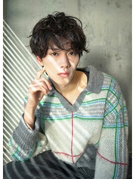 キュー(Cue_) 外国人寝癖風オリジナルスパイラルパーマのマッシュ　1 【影山】