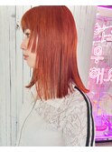 赤味あるオレンジヘア