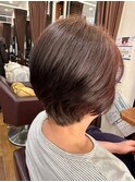 大人上品な立体感×透明感ショートボブ◎40代50代夏ヘアー