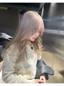 ペレ 栄店(PELE) デザインカラー/レイヤーカット/ウェットヘア/オリーブベージュ