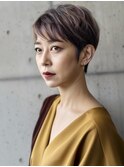☆ダークパープルナチュラルショートミルクブラウン髪質改善ボブ