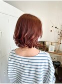 ゆれる外ハネ×チェリーブラウン