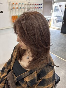 ラピス 横浜(Lapis) ミルクティーベージュシールエクブリーチカラーレイヤーカット