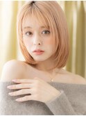 ハイトーンカラー透明感外国人風金髪ボブA0大宮20代30代