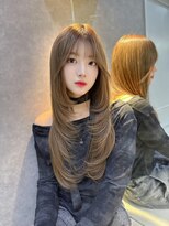 ロンドガーネット 池袋(Lond garnet)&nbsp;オリーブグレー/レイヤーカット/黒髪/マロンベージュ/池袋