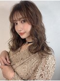 ミニウルフデジタルパーマチェリーブラウンレイヤーカット