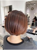 ピンクベージュショートボブ