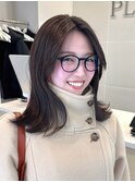レイヤーカット顔まわり前髪セミロング20代30代40代