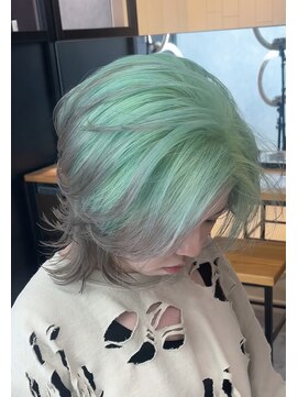 サロウィン 下北沢(SALOWIN) ミントグリーンとブラウンのエンドカラー