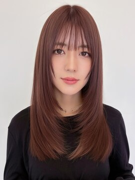 ルージュシー 堀江(RU10C) レイヤーカット/ブリーチなしダブルカラー/ピンクベージュ