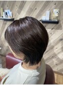 アッシュブラウン　艶々グレーカラー　ヘッドスパで頭皮ケア