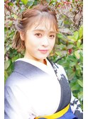着物ヘア 向ケ丘遊園 登戸 大人ボブ ことりベージュ 袴着付け
