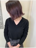 パープルグラーデーション イルミナ きりっぱなしボブ 