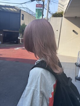 アソビセカンド 原宿(ASOBI 2nd) ハイトーン ピンクベージュ ウルフカット