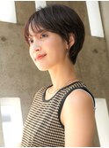 前髪ありショートボブ20代30代40代/ひし形/丸み/池袋/イメチェン