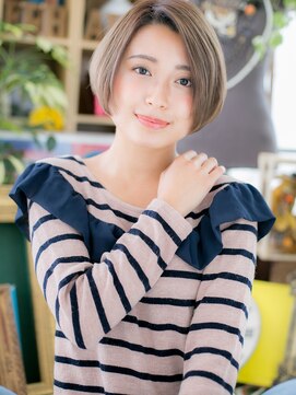 カバーヘア イヴ 戸頭店(COVER HAIR EVE) 透け感前下がり小顔ワンサイドショートボブc5戸頭20代30代40代