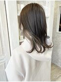 福山市Caary人気インナーカラー20代30代暗髪コントラストカラー