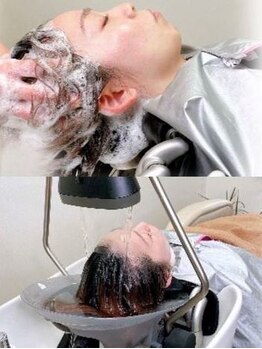 ヘアーデザインディープ hair design Deepの写真/【大阪/天六】ゆったりリラックスできる個室で受ける極上スパ♪頭浸浴×炭酸水でクリアな頭皮に◇
