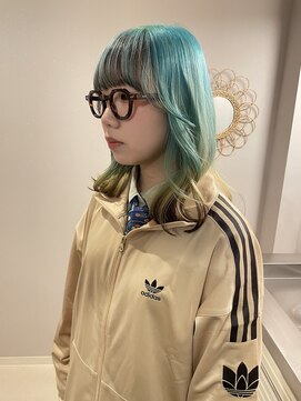 チャプター 問屋町(chapter) ケアブリーチデザインカラー裾カラーエンドカラー顔周りレイヤー