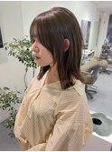 オリーブブラウン/カカオ/寒色系/ダブルカラー/くびれヘア/小顔