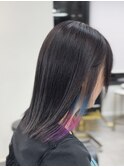 ラベンダーカラー×インナーカラー(ブルー×ピンク×パープル