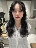 天神大名顔周りレイヤーカットミディアムボブタッセルボブパーマ