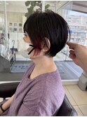 ショートカット×ひし形ショートボブ×前髪あり30代40代50代