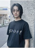 =メンズボブ/フェザーパーマ／MEN’S HAIR/ブルーブラック