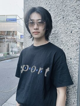 メゾンアクア 表参道(Maison ACQUA) =メンズボブ/フェザーパーマ／MEN’S HAIR/ブルーブラック