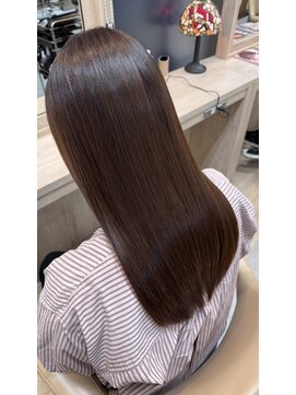 ラディシュ さがみ野(RADISH) 美髪ストレートメテオ髪質改善ココアベージュ艶髪ロング20代30代