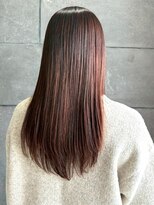 カミソメヤイロドリ(髪染やIRO-D-ORI)&nbsp;ストレートロング 髪質改善 アッシュブラウン 透明感カラー