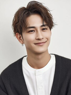 カットもパーマもイケメンパラダイス Men's天王寺 ナチュラルMen's爽やかセンターパート