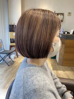 リーナ ビューティガーデン(LiNA BeautyGarden)&nbsp;白髪ぼかし　ワンレングスボブ
