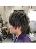 プラチナシルバー×ショートレイヤーマッシュ