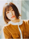 切りっぱなしショートボブ