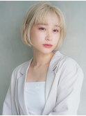 [aRiettaAZABU]ホワイト/ショートボブ/ホワイトアッシュ/小顔