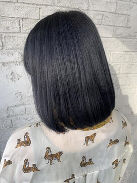 プライズ 池袋店(prize) ダークアッシュブルーアッシュグレー艶カラーブリーチ池袋9011