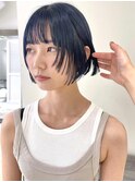 ブルーカラー ネイビーカラー 丸みショート  表参道