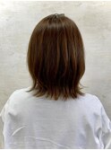 くびれレイヤー オレンジブラウン  似合わせカット 艶カラー   