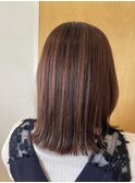 ブリーチなしでも楽しめるハイライト×外ハネボブ
